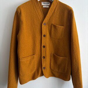 $280 Finnieston Yellow Grant Shawl Collar Wool Cardigan/ Sweater Large - XL
